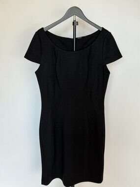 Elie Tahari Black Sheath Cap Sleeve Dress